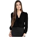 Girls Bishop Sleeves V-Neck tie up top-71
