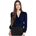 Girls Bishop sleeves V-neck tie up top-71