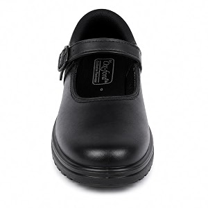 Girls Black School Shoes with Adjustable Strap