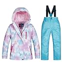 Girls/Boys Snowsuits Hooded Insulated Windproof Winer Coats Ski Jacket Snow Pants Set