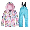 Girls/Boys Snowsuits Hooded Insulated Windproof Winer Coats Ski Jacket Snow Pants Set