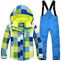 Girls/Boys Snowsuits Hooded Insulated Windproof Winer Coats Ski Jacket Snow Pants Set
