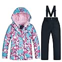 Girls/Boys Snowsuits Hooded Insulated Windproof Winer Coats Ski Jacket Snow Pants Set