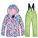 Girls/Boys Snowsuits Hooded Insulated Windproof Winer Coats Ski Jacket Snow Pants Set