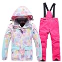 Girls/Boys Snowsuits Hooded Insulated Windproof Winer Coats Ski Jacket Snow Pants Set