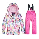 Girls/Boys Snowsuits Hooded Insulated Windproof Winer Coats Ski Jacket Snow Pants Set