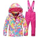 Girls/Boys Snowsuits Hooded Insulated Windproof Winer Coats Ski Jacket Snow Pants Set
