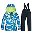 Girls/Boys Snowsuits Hooded Insulated Windproof Winer Coats Ski Jacket Snow Pants Set