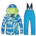 Girls/Boys Snowsuits Hooded Insulated Windproof Winer Coats Ski Jacket Snow Pants Set