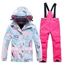 Girls/Boys Snowsuits Hooded Insulated Windproof Winer Coats Ski Jacket Snow Pants Set