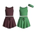 Girls Butterfly Shorts Skirts &amp; Sleeveless Tank Tops 5-Piece Set