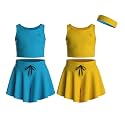 Girls Butterfly Shorts Skirts &amp; Sleeveless Tank Tops 5-Piece Set