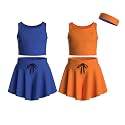 Girls Butterfly Shorts Skirts &amp; Sleeveless Tank Tops 5-Piece Set