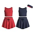 Girls Butterfly Shorts Skirts &amp; Sleeveless Tank Tops 5-Piece Set
