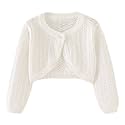 Girls Cardigan Sweater Toddler Bolero Shrug Baby Kids Long Sleeve Dress Up Button Closure Cropped Jacket Tops