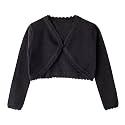 Girls Cardigan Sweater Toddler Bolero Shrug Baby Kids Long Sleeve Dress Up Button Closure Cropped Jacket Tops