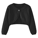 Girls Cardigan Sweater Toddler Bolero Shrug Baby Kids Long Sleeve Dress Up Button Closure Cropped Jacket Tops