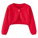 Girls Cardigan Sweater Toddler Bolero Shrug Baby Kids Long Sleeve Dress Up Button Closure Cropped Jacket Tops