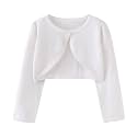 Girls Cardigan Sweater Toddler Bolero Shrug Baby Kids Long Sleeve Dress Up Button Closure Cropped Jacket Tops
