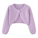 Girls Cardigan Sweater Toddler Bolero Shrug Baby Kids Long Sleeve Dress Up Button Closure Cropped Jacket Tops