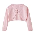 Girls Cardigan Sweater Toddler Bolero Shrug Baby Kids Long Sleeve Dress Up Button Closure Cropped Jacket Tops