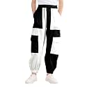 Girls Cargo Pants Elastic Waist Casual Jogger Pants for Girls 7-14Year