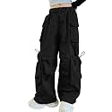 Girls Cargo Pants Wide-Leg Straight Streetwear, 6-14 Years