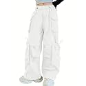 Girls Cargo Pants Wide-Leg Straight Streetwear, 6-14 Years