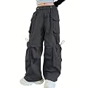 Girls Cargo Pants Wide-Leg Straight Streetwear, 6-14 Years
