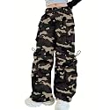 Girls Cargo Pants Wide-Leg Straight Streetwear, 6-14 Years