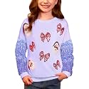 Girls Christmas Sequin Patchwork Sweatshirt Holiday Funny Shirt 6-14 Years