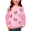Girls Christmas Sequin Patchwork Sweatshirt Holiday Funny Shirt 6-14 Years