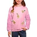 Girls Christmas Sequin Patchwork Sweatshirt Holiday Funny Shirt 6-14 Years