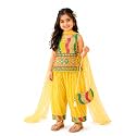 Girls Clothing Set Yellow Embroidered Salwar Suit