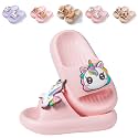 Girls Cloud Bow Slide &amp; Shower Slippers - Non-Slip Slip-On Kids Beach Pool Indoor Outdoor Shoes