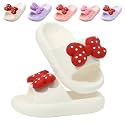 Girls Cloud Bow Slide &amp; Shower Slippers - Non-Slip Slip-On Kids Beach Pool Indoor Outdoor Shoes