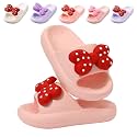 Girls Cloud Bow Slide &amp; Shower Slippers - Non-Slip Slip-On Kids Beach Pool Indoor Outdoor Shoes