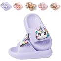 Girls Cloud Bow Slide &amp; Shower Slippers - Non-Slip Slip-On Kids Beach Pool Indoor Outdoor Shoes