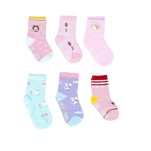 girls clubs cotton anti slip grip dotted socks for kids amp baby girls assortedrandom designs pack of 4 pack of 6pack of 8pack of 12