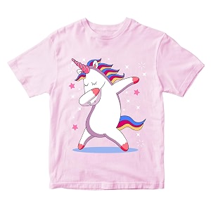 Girls Cool Cute Dabbing Unicorn 100 Cotton