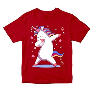 Girls Cool Cute Dabbing Unicorn 100 Cotton