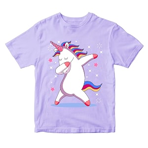 Girls Cool Cute Dabbing Unicorn 100 Cotton