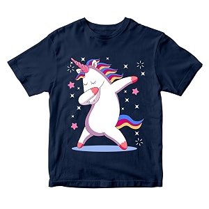 Girls Cool Cute Dabbing Unicorn 100 Cotton