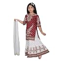 Girls Cotton Anarkali Kurta Skirt with Dupatta