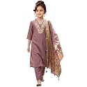 Girls Cotton Blend Embroidered Kurta Pant with