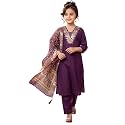 Girls Cotton Blend Embroidered Kurta Pant with