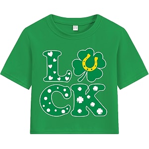 Girls Crop Tops St Patricks Day T-Shirts