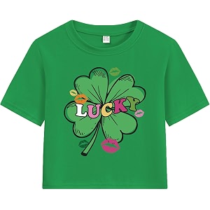 Girls Crop Tops St Patricks Day T-Shirts
