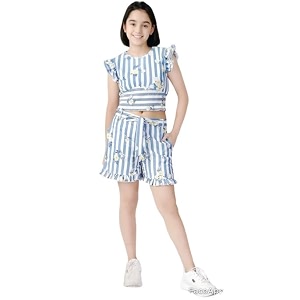 Girls Designer Floral Print Frilled Top with