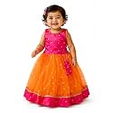 Girls Designer Lehenga Choli Set Orange Rani